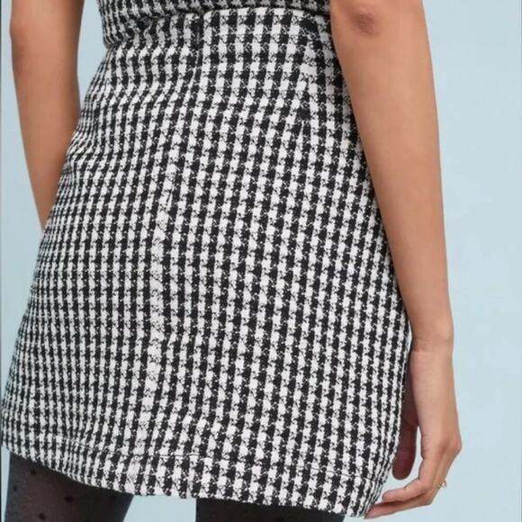 Maeve By Anthropologie Townsend Knit Tweed Houndstooth Skirt - Picture 2 of 8